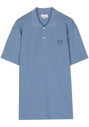 Maison Kitsuné logo-appliqué cotton polo shirt - Blue
