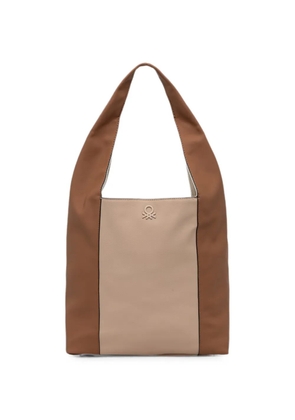 Benetton logo-embroidered reversible tote bag - Brown