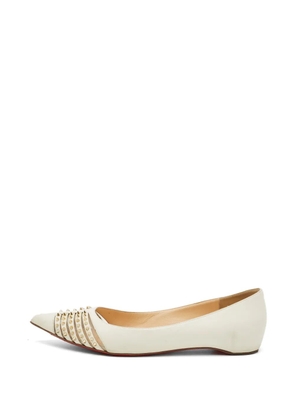 Christian Louboutin Pre-Owned Bareta studded ballet flats - Neutrals