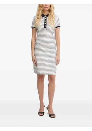 GUESS USA horizontal-stripe polo-collar mini dress - White