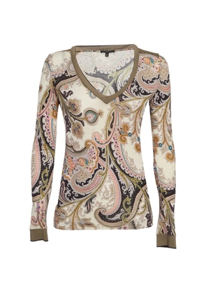 Etro Pre-Owned paisley-print long-sleeved T-shirt - Neutrals