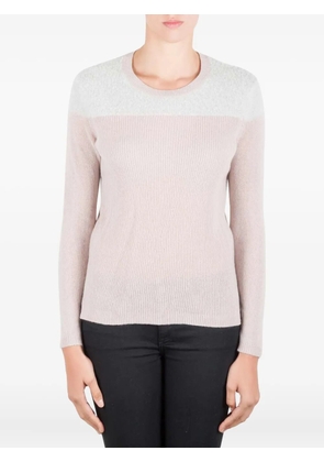 Rebecca Taylor fuzzy-yoke cashmere sweater - Pink