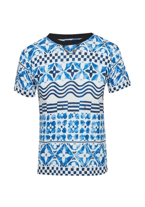 Louis Vuitton Pre-Owned Monogram print chain-detail T-shirt - Blue