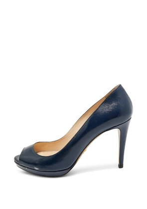 Prada Pre-Owned leather peep-toe heeled pumps - Blue