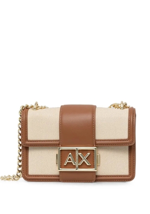 Armani Exchange mini logo-plaque crossboby bag - Neutrals