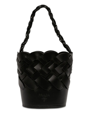 Prada Pre-Owned 2020-2026 Vitello Intreccio Tress bucket bag - Black