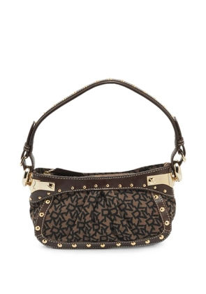 DKNY studded logo-jacquard shoulder bag - Neutrals