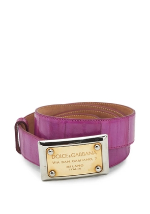 Dolce & Gabbana Pre-Owned logo plaque belt - Pink