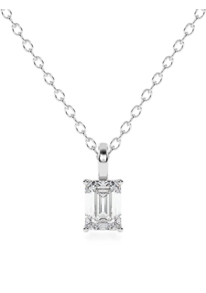Diamond Essentials lab-grown emerald-cut diamond necklace - Silver