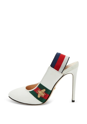 Gucci Pre-Owned Sylvie Web slingback pumps - White
