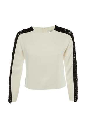 SANDRO contrast-sleeve blouse - White