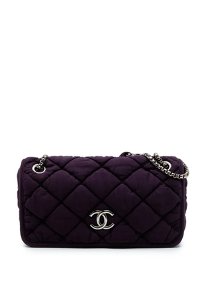 CHANEL Pre-Owned 2008-2009 Small Quilted Nylon Bubble Flap shoulder bag - Purple