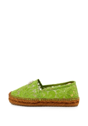 Dolce & Gabbana Pre-Owned logo-plaque flat espadrilles - Green