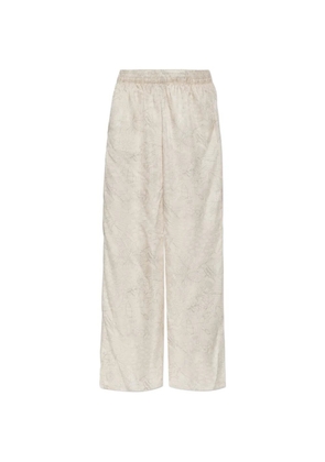 Golden Goose floral-motif wide-leg track pants - White
