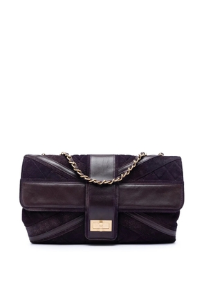 CHANEL Pre-Owned 2008-2009 Quilted Suede Union Jack Reissue 2.55 Double Flap 227 shoulder bag - Purple