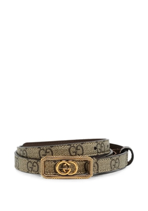 Gucci Pre-Owned Interlocking G square buckle belt - Brown