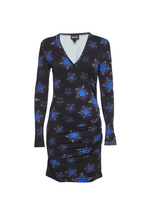 Just Cavalli Vintage star-print ruched midi dress - Black