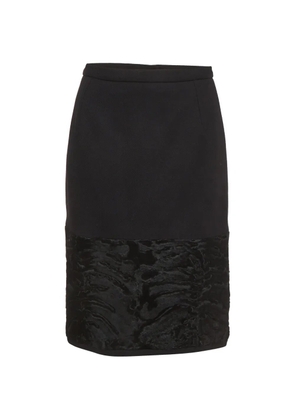 Dolce & Gabbana Pre-Owned fur-trim midi skirt - Black