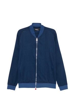 Kiton zip-fastening ribbed-trim jacket - Blue