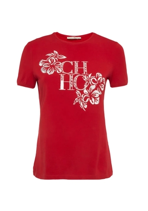 Carolina Herrera Vintage logo-embroidered T-shirt