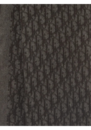Christian Dior Pre-Owned Oblique tasseled-ends scarf - Grey