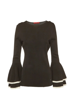 Carolina Herrera Vintage flared-sleeve knit top - Brown