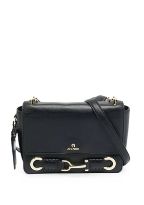 Aigner Vintage flap leather shoulder bag - Black