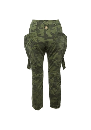 Balmain Pre-Owned camo-print biker cargo pants - Green
