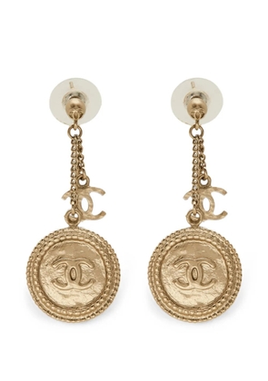CHANEL Pre-Owned CC clover drop earrings - Gold