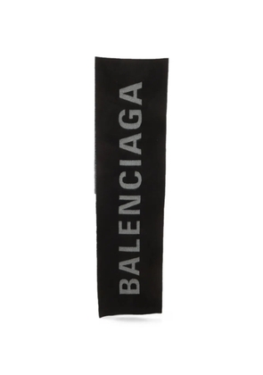 Balenciaga Pre-Owned logo reversible scarf - Black