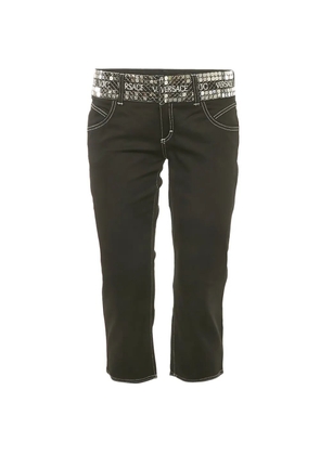 Versace Pre-Owned sequin-embellished waistband cropped trousers - Black