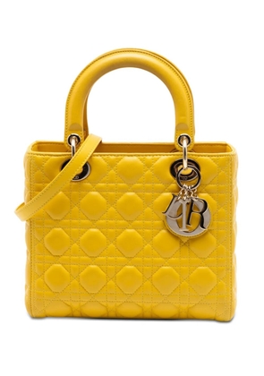 Christian Dior Pre-Owned 2013 Medium Lambskin Cannage Lady Dior satchel - Yellow