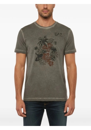 Emporio Armani Pre-Owned floral-print EA7 T-shirt - Grey