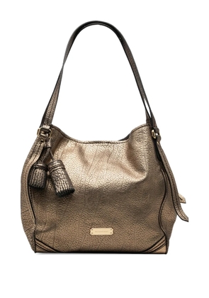 Burberry Pre-Owned 2000-2017 Small Metallic Grained Calfskin Saddle Stitch Canterbury Tassel tote bag - Gold