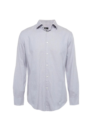BOSS check-pattern slim-fit shirt - Blue