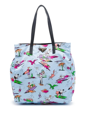 Prada Pre-Owned 2021-2026 Tessuto Stampato Surf tote bag - Blue