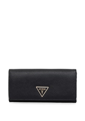 GUESS USA Laurel logo-plaque foldover wallet - Black