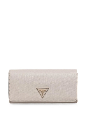 GUESS USA Laurel logo-plaque saffiano-effect wallet - Neutrals