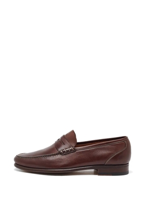 Santoni leather slip-on loafers - Brown