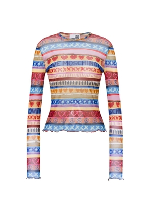 Love Moschino printed mesh T-shirt - Blue