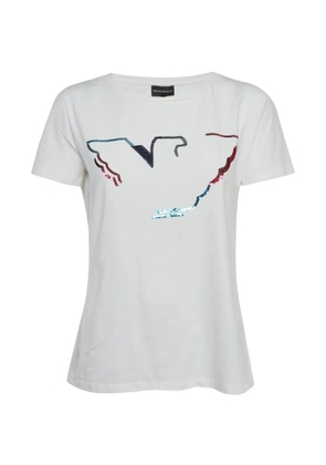 Emporio Armani Pre-Owned sequin-embellished jersey T-shirt - White