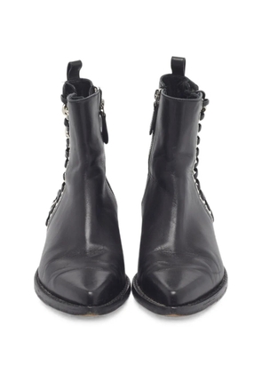Alexander McQueen Pre-Owned lace-up chain-detail ankle boots - Black