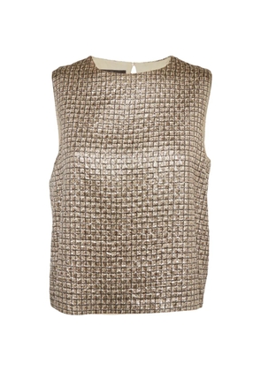 Max Mara jacquard sleeveless top - Gold