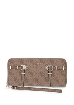 GUESS USA monogram-print buckle-detail wallet - Brown