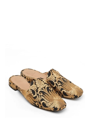 Tory Burch brocade flat mules - Black