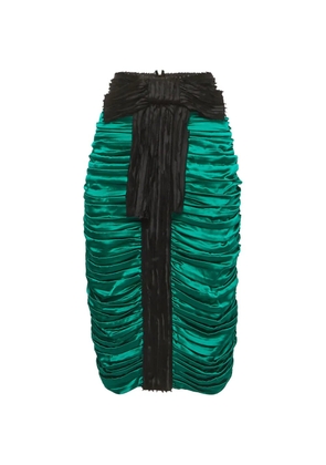 Dolce & Gabbana Pre-Owned ruched bow-detail midi skirt - Green