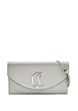 Christian Louboutin Pre-Owned Loubi54 glitter-detail clutch bag - Silver