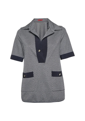 Carolina Herrera Vintage geometric-pattern short-sleeve T-shirt - Blue