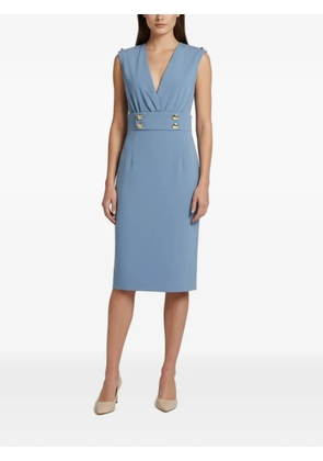 Elisabetta Franchi crepe bodysuit skirt set - Blue