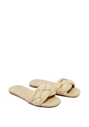 Miu Miu Pre-Owned braided leather slides - Neutrals
